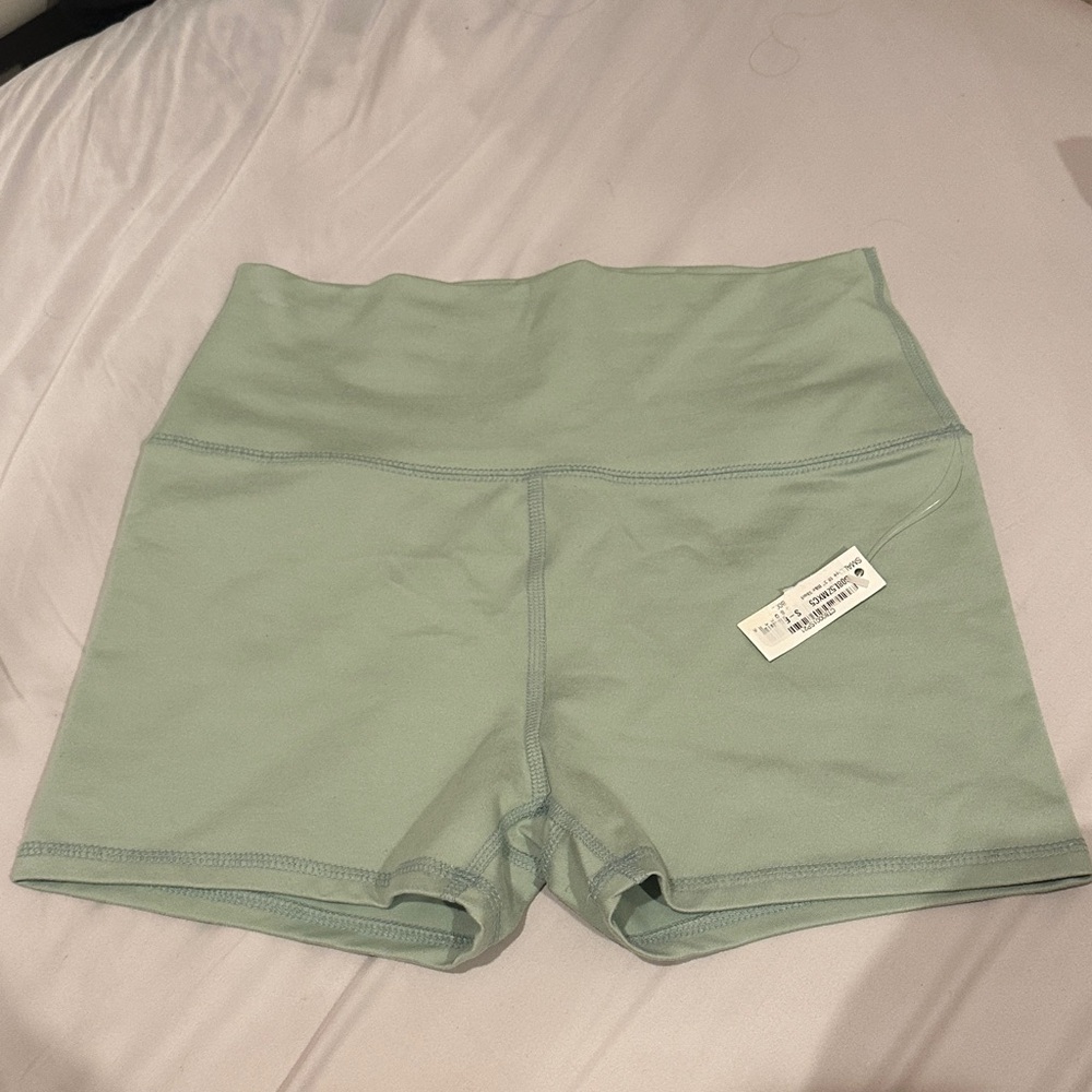 High Waist Mint Green Women's Shorts